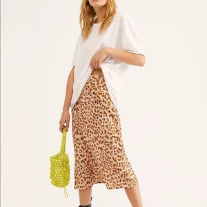 Free People Normani Bias leopard skirt